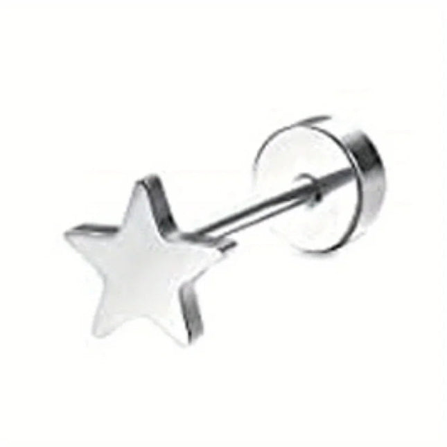 Drperfect 1pc orecchini chirurgici in acciaio inossidabile per donna uomo orecchini con retro piatto orecchini con cartilagine orecchini a cerchio con Piercing platinumshop