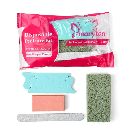 400 Sets/Case Disposable New Sharper Pumice Pedicure Kits Manicue Tools Sand File Buffer Sponge Block 4 In 1 Nail Sets