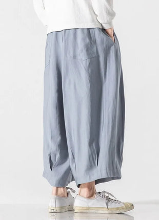 2025 Pantaloni estivi da uomo stile giapponese Harajuku Haori pantaloni a gamba larga uomo streetwea