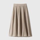 Birdtree,90% Wool 10% Cashmere Knitted Skirt For Women,Mid-Waist Casual Long Skirts,Commuting Style,2026 Spring New D61337JF PlatiNum