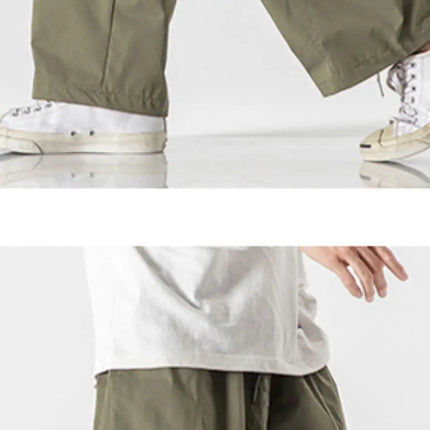 Pantaloni estivi da uomo a gamba larga Pantaloni moda casual solidi leggeri e sottili Harun Pantaloni da jogging larghi da uomo Pantaloni cargo Streetwear Taglie forti 5XL