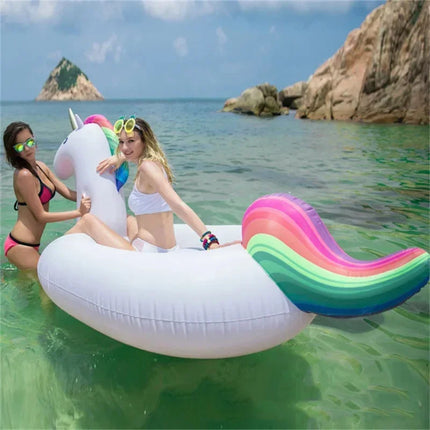 Large Inflatable Unicorn Toys Summer Pool Swim Ring Thickened PVC Air Beach Party Inflatable Toys for Kids Adults