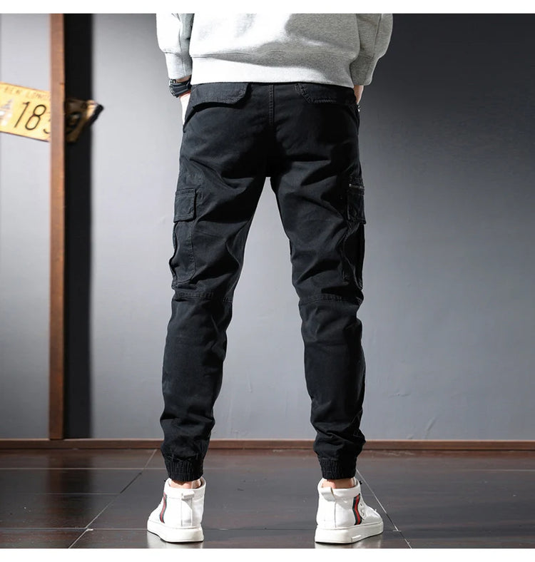 Street Fashion Men Jeans Black Green Loose Fit Big Pocket Casual Cargo Pants Hombre Zipper Designer Hip Hop Joggers Men Overalls
