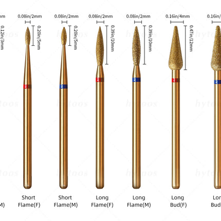 HYTOOS 5Pcs/Set Titanium Nail Drill Bits Diamond Cuticle Clean Nail Bit Professional Safety Cuticle Dead Skin Nail Cleaner Tool
