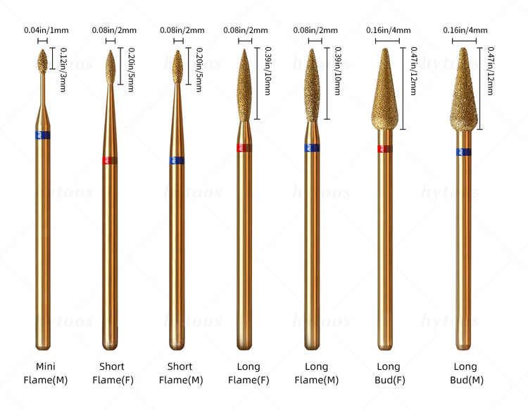 HYTOOS 5Pcs/Set Titanium Nail Drill Bits Diamond Cuticle Clean Nail Bit Professional Safety Cuticle Dead Skin Nail Cleaner Tool