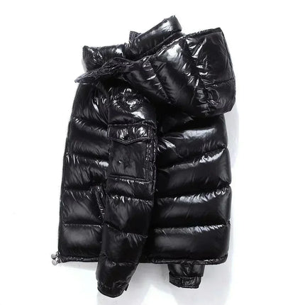 New High Quality Parkas Windproof Thickened Warm Long Sleeve Hooded Down Coat Men Trend Solid Color Short Winter Hooded Jackets