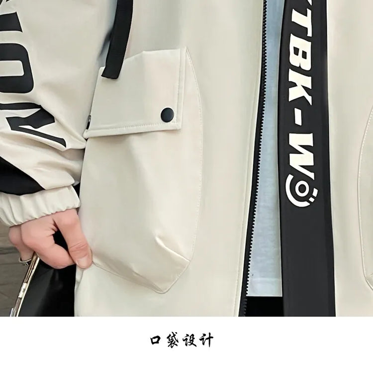Fashion 2026 Spring Autumn Men's Casual Hooded Jackets Youth High Quality Streetwear Loose Coat Outdoor Windbreaker Top Clothing
