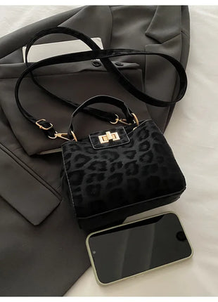 Elegante Mini Borsa a Tracolla con Manico Superiore, Chiusura Dorata, Versatile Borsa in Finta Pelle Scamosciata e Pelle per Uso Quotidiano Femminile