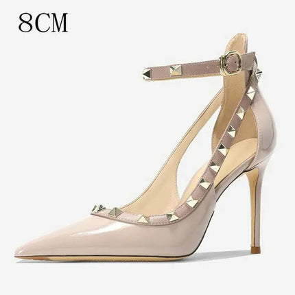 2025 Nuova linea estiva con tacchi alti con diamanti nudi Sandali Baotou con temperamento a punta sexy per le donne Tacchi alti a spillo platinumshop