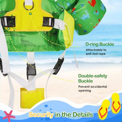 Kids Swim Vest Floaties for Children Arm Band Floaties with Adjustable Strap Swim Jacket Water Wing Pool Floating Learning Swimming