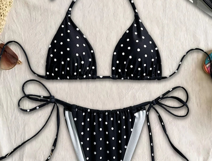 Micro Bikini Sexy da Donna 2026, Costume da Bagno a Pois, Set Bikini Brasiliano, Perizoma, Biquini, Costumi da Bagno a Stringa, Abbigliamento da Spiaggia Femminile