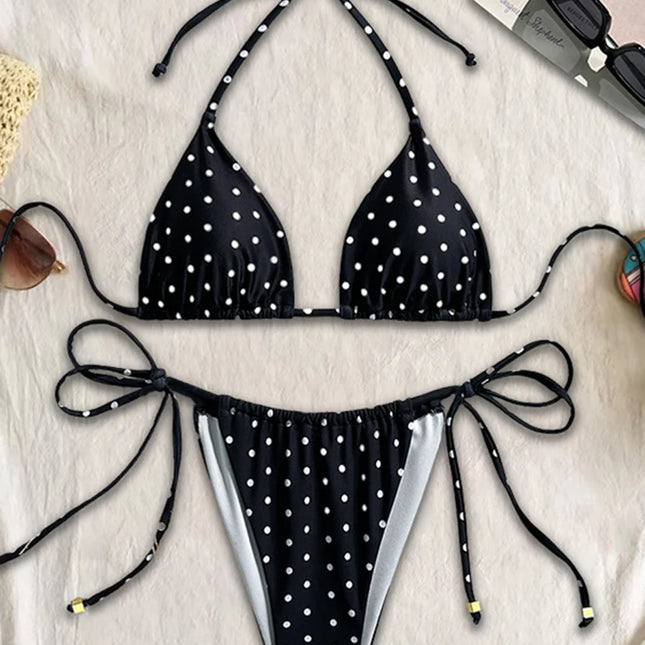 Women's Sexy Micro Bikini 2026, Polka Dot Swimsuit, Brazilian Bikini Set, Thong, Biquini, String Swimwear, Female Beachwear