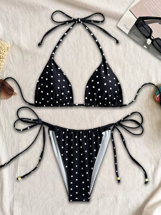 Women's Sexy Micro Bikini 2026, Polka Dot Swimsuit, Brazilian Bikini Set, Thong, Biquini, String Swimwear, Female Beachwear
