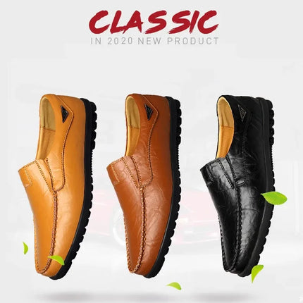 Scarpe Casual da Uomo in Vera Pelle di Lusso, Mocassini Estivi Cuciti a Mano, Traspiranti, Slip-on, Scarpe da Guida, Taglia Grande 47