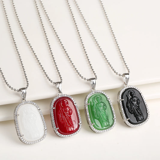 Oro/argento vendita calda stile religioso placcato oro St. Jude zircone collana pendente personalizzato per uomo donna regalo gioielli festa