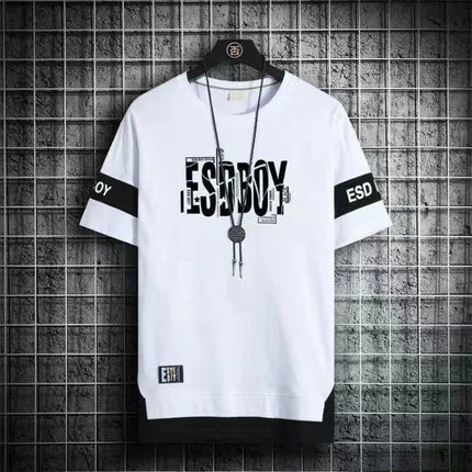 2025 New Men's T-shirt Korean Fashion Summer Short Sleeve Print Men's T-shirt Casual Harajuku Men's Clothing Graphic Men's T-shirt