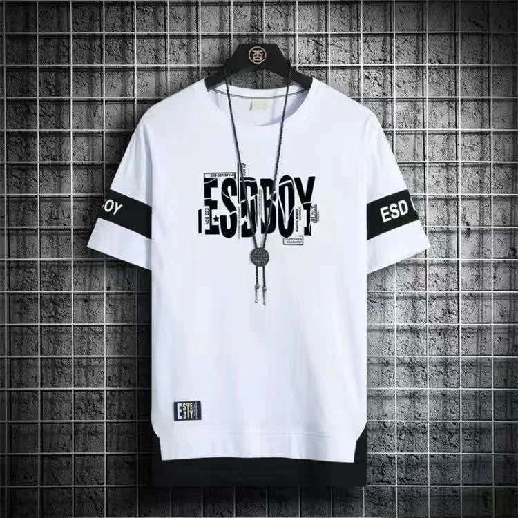 2025 T-shirt da uomo nuove Moda coreana Estate Manica corta Stampa T-shirt da uomo Casual Harajuku A