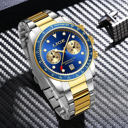 LIGE Nuovi orologi da uomo Orologi da polso al quarzo da uomo di lusso delle migliori marche Cronografo sportivo impermeabile e luminoso Relogio Masculino+BOX platinumshop