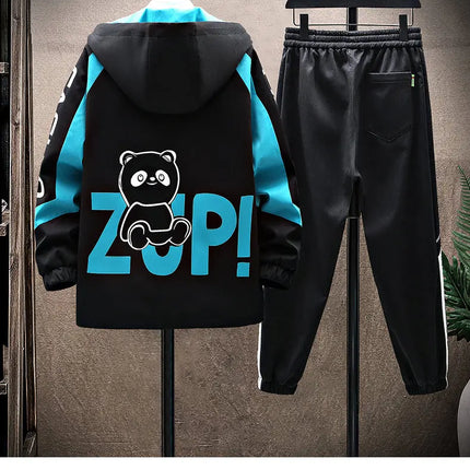 Spring Autumn Men Tracksuit Set Casual Sportswear Hooded Jackets Pants 2 Piece Sets Hip Hop Running Sports Suit