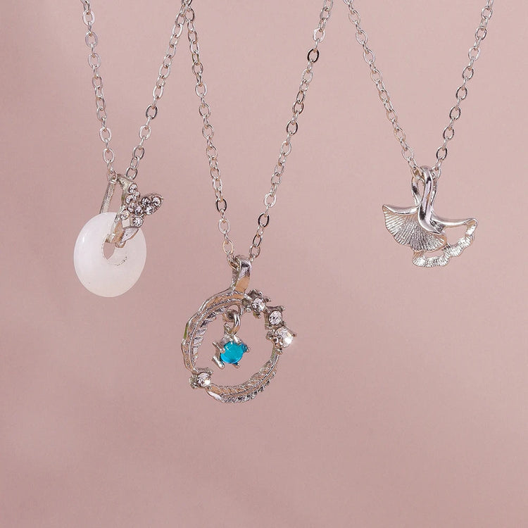 Y2K Crystal Butterfly Heart Necklace Fashion Kpop Shiny Clavicle Chain Necklaces for Women Girls New Trend Party Gifts Jewelry PlatiNum