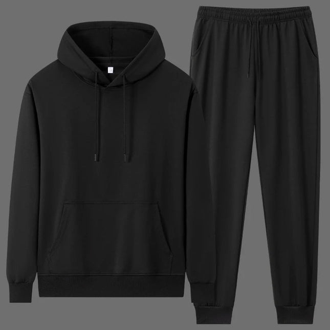 Men Hoodie Sweatshirt Sets Plus Size 6XL 7XL 100-180kg 100% Cotton Autumn Winter Long Sleeve Sport Suits Big Size Men Clothing PlatiNum