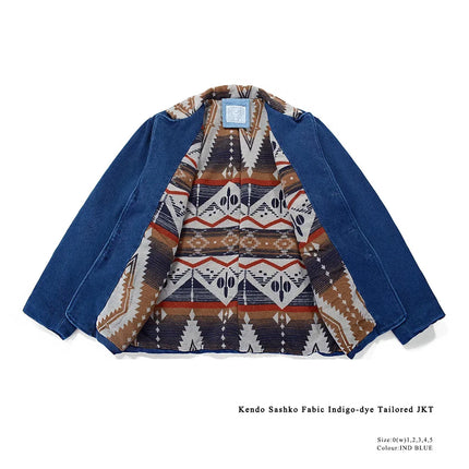 Men's Indigo Multi Pockets Jacket French Retro Blue Dye Lapel Thick Workwear Tooling Cardigan Coat plus Size for Autumn Winter