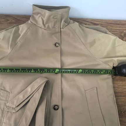 Belted Waist Cropped Trench Jackets Women Double Breasted Stand Collar Coats 2025 Autumn Chic Casual Vintage Jacket Women Cloth
