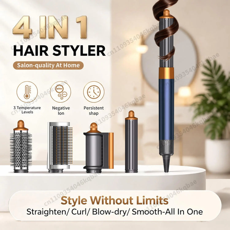High Quality 6 In 1 Multi Hair Styler & Hair Dryer Auto Curling Air Dryer Wrap Hot/Cold Air Styling Tool Hair Straightener Curling Barrel Brush Salon Styling Gift For Women