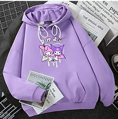 Japanese Anime Sanrio Kuromi Cute Women's Hoodie Student Y2K Sweatshirt Spring and Autumn Outdoor Sports and Leisure Pullover