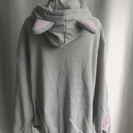 Thicked Women Jackets Cute Cat Ear Hooded Long Sleeve Punk Outerwear Fashion Casual Warm Coats 2025 Ropa Mujer Japanese Y2k Tops