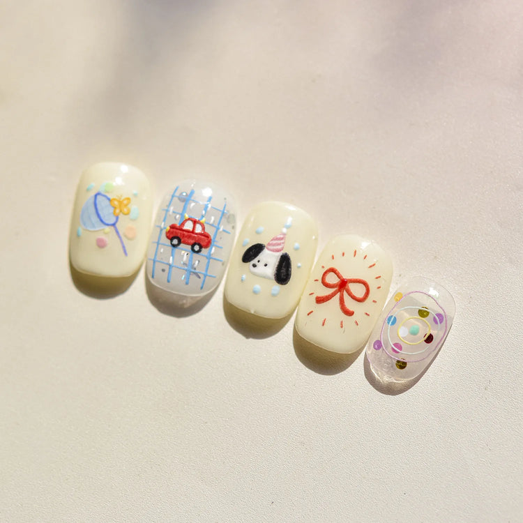 1Pcs 5D Graffiti Kitten Puppy Nail Art Sticker Lovely Lines Animal Cat Embossed Nail Slider Self-Adhesive Cat/Dog Manicure Decal