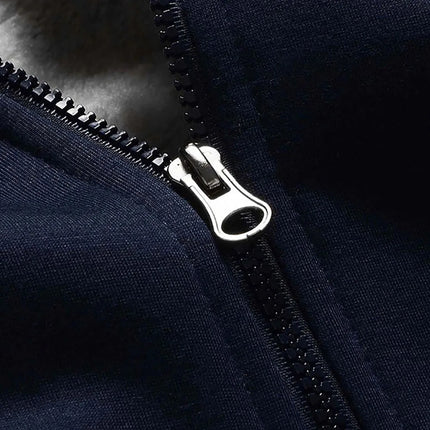 Winter Jacket Men Warm Coat Thick Fleece Male Zipper Hooded Jackets Casual Hooded Sportswear Outerwear Long Sleeves Sports Hoody