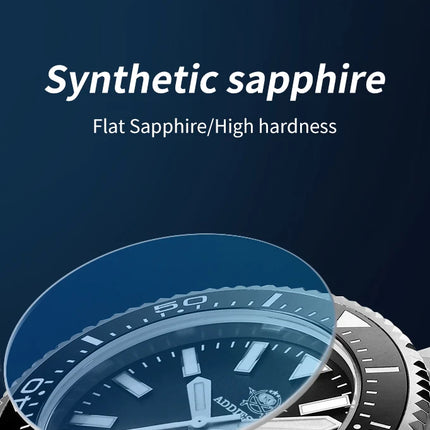 ADDIESDIVE Men's Automatic Mechanical Watch Sapphire Glass Super Luminous Watches Stainless Steel Hombre 100Bar Waterproof