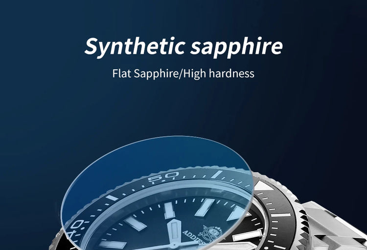 ADDIESDIVE Men's Automatic Mechanical Watch Sapphire Glass Super Luminous Watches Stainless Steel Hombre 100Bar Waterproof