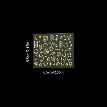 30 Sheets Gold Nail Art Stickers 3D Self‑Adhesive Nail Decals Gold Line Star Nail Stickers for Acrylic Nails Gold Leaf