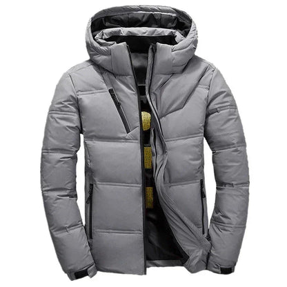 -20 Degree Down Jacket Male Winter Parkas Men White Duck Down Jacket Hooded Outdoor Thick Warm Padded Snow Coat Oversize M-4XL - PlatiNum
