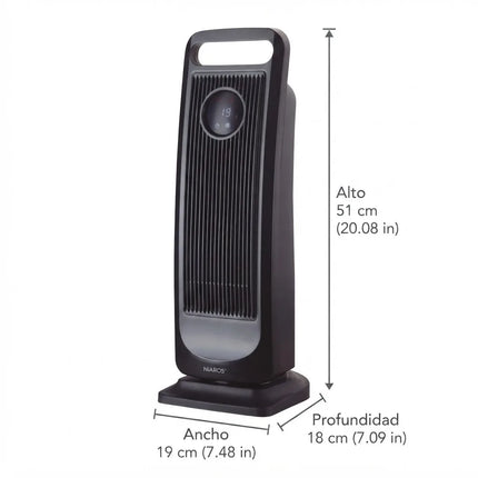 2000W Ceramic Tower Heater with Led Touch Screen, Automatic Oscillation and 8H Timer, Portable Electric Heater for Home and Office