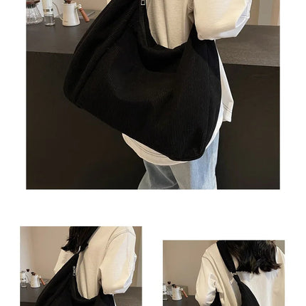 New Large Capacity Casual Crossbody Bag Simple Artistic Commuter Student Single Shoulder Bag Outdoor Leisure Women's Tote Bag PlatiNum