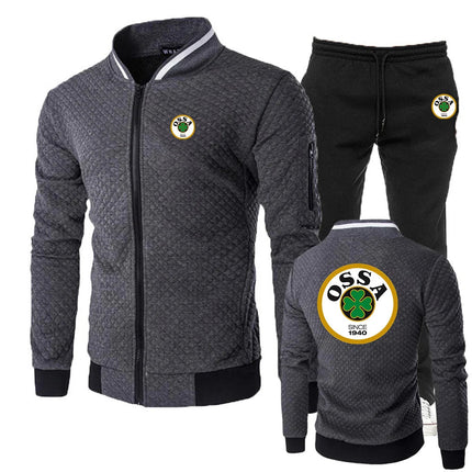 OSSA Logo Classic Retro Motorcycle 2025 Brand Men's Simple Style Sweatshirt Pullover Hoodies Suitable Sports Pants Suits PlatiNum