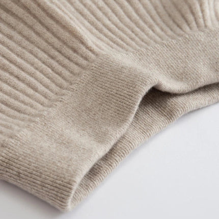 New Arrivals Women Cashmere A-line Skirt Elastic Waist Pleated Skirt 100% Cashmere Knitted Autumn Winter Thin Office Lady Dress PlatiNum