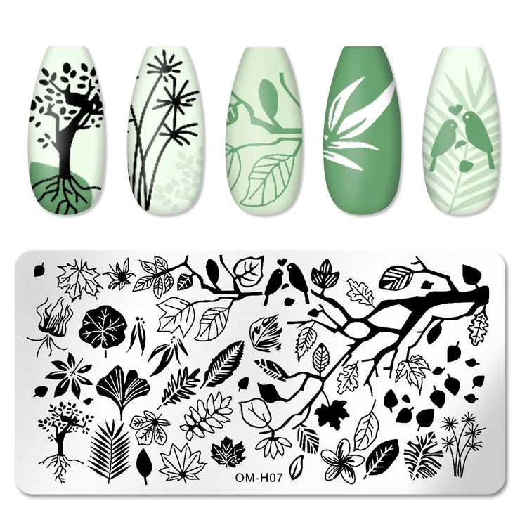 Nail Art Templates Stamping Plate Design Flower Leaf Butterfly Christmas Lace Stamp Templates Plates Image Manicure Accessories