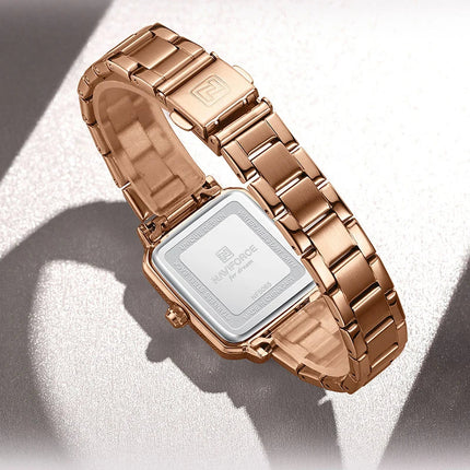 NAVIFORCE Orologio da donna alla moda per donna Orologio da polso da donna casual impermeabile al quarzo in acciaio inossidabile da regalare alla fidanzata 2025 platinumshop