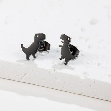 1 paio di nuova moda minimalista carino femminile in acciaio inossidabile mini dinosauro orecchini per ragazze accessori gioielli regali GED509 platinumshop