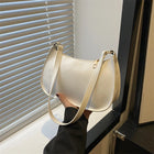 Retro Solid Color PU Leather Shoulder Underarm Bag Women's Fashion Handbags Casual Hobos Purses and Handbag Ladies Hand Bags PlatiNum