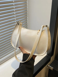 Retro Solid Color PU Leather Shoulder Underarm Bag Women's Fashion Handbags Casual Hobos Purses and Handbag Ladies Hand Bags