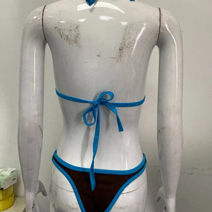 Nuovo bikini estivo 2026, costume da bagno due pezzi da donna, set a tinta unita, intimo stile Y2K platinumshop