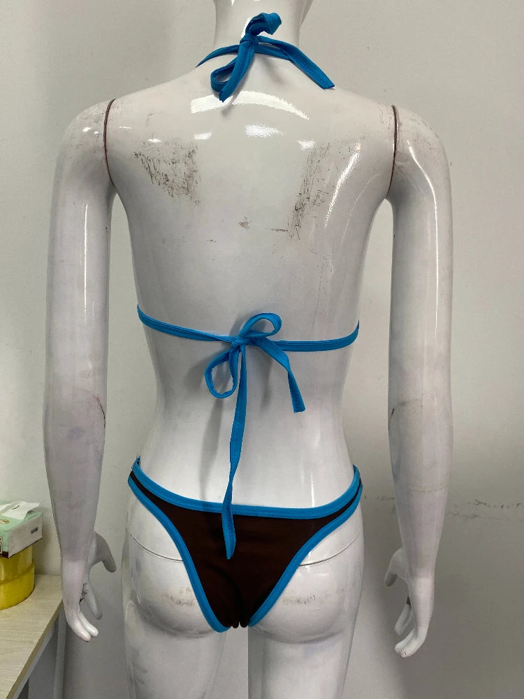 Nuovo bikini estivo 2026, costume da bagno due pezzi da donna, set a tinta unita, intimo stile Y2K platinumshop