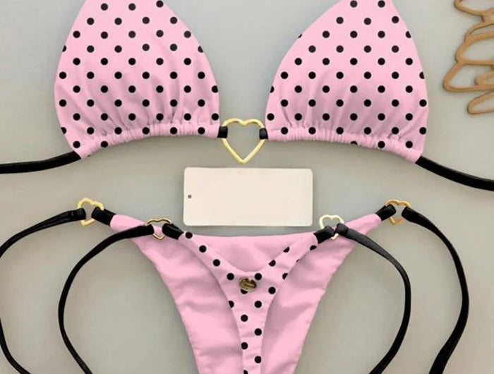 Micro Bikini Sexy da Donna 2026 - Set Bikini Brasiliano con Stringhe e Stampa, Costume da Bagno Femminile