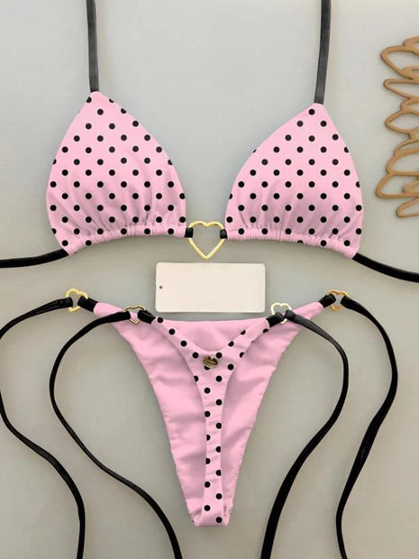 Micro Bikini Sexy da Donna 2026 - Set Bikini Brasiliano con Stringhe e Stampa, Costume da Bagno Femminile