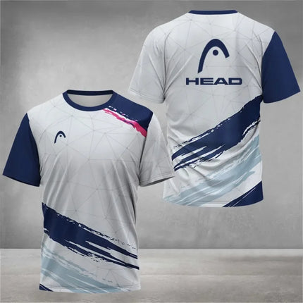 T-shirt respirante d'été pour hommes, T-shirt de badminton de tennis de table d'extérieur, col rond, manches courtes amples, nouveau haut d'escalade